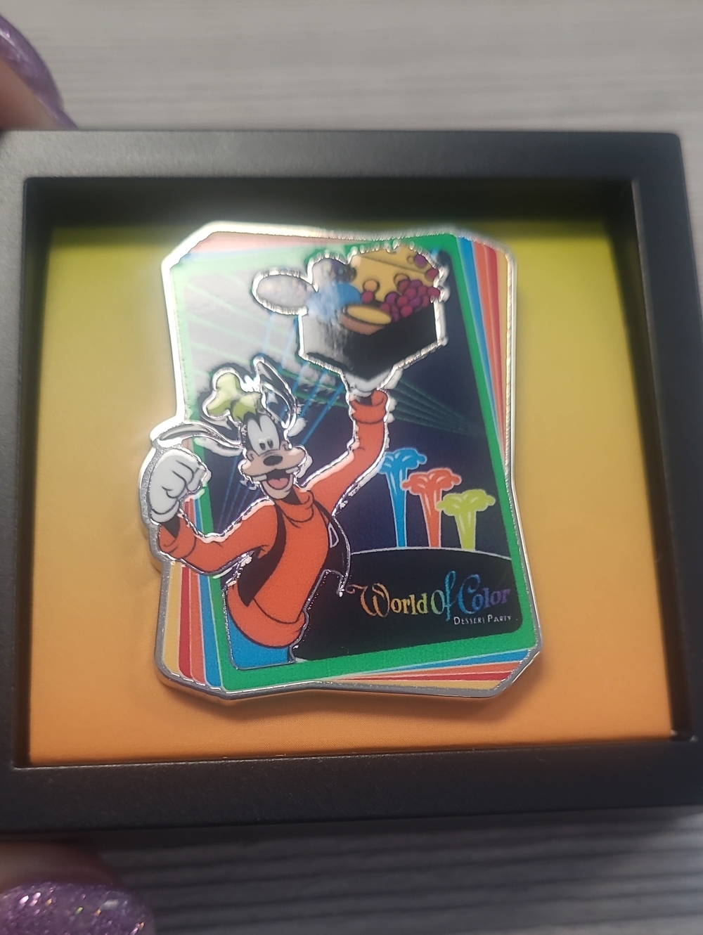 Disney World of Color Goofy Pin - Orange, Blue, Green, Yellow, Red